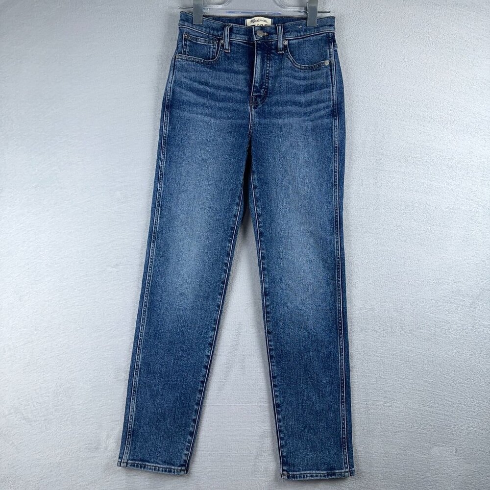Madewell Stovepipe Jeans Skinny Leg Mid Rise Stretch Womens Blue Size 25